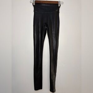 SPANX Charcoal Faux Leather Leggings